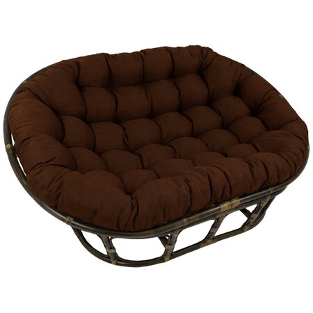 International Caravan 65 in. Rattan Double Papasan Chair with Outdoor Cushion, Brown 3304-REO-SOL-10